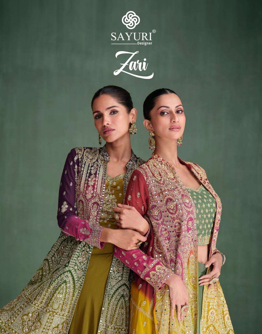 Sayuri Designer Zari embroidery work Georgette fabric Indowe...