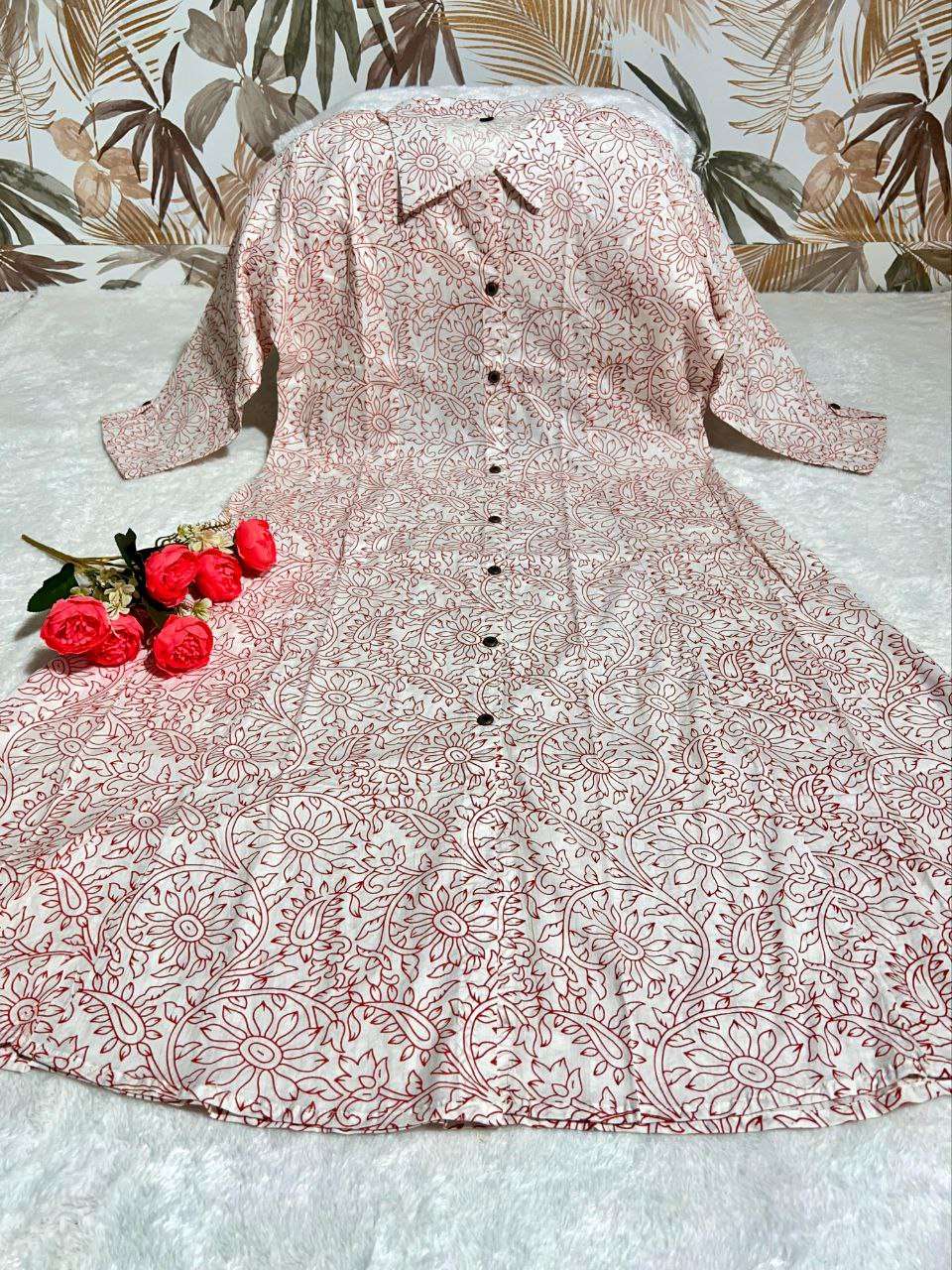 SCHOOL AND COLLEGE GIRLS PURE COTTON ALINE GOWN KURTI COLLEC...