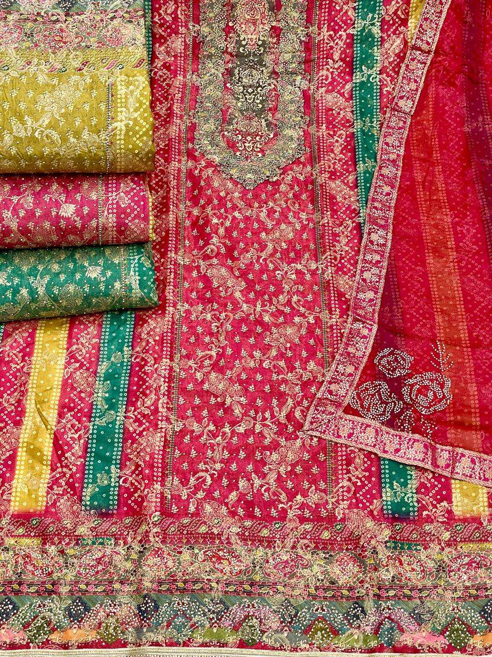 SHADI TYPE VISCOSE HEAVY DIGITAL WORK SUIT MATERIAL SET RESE...