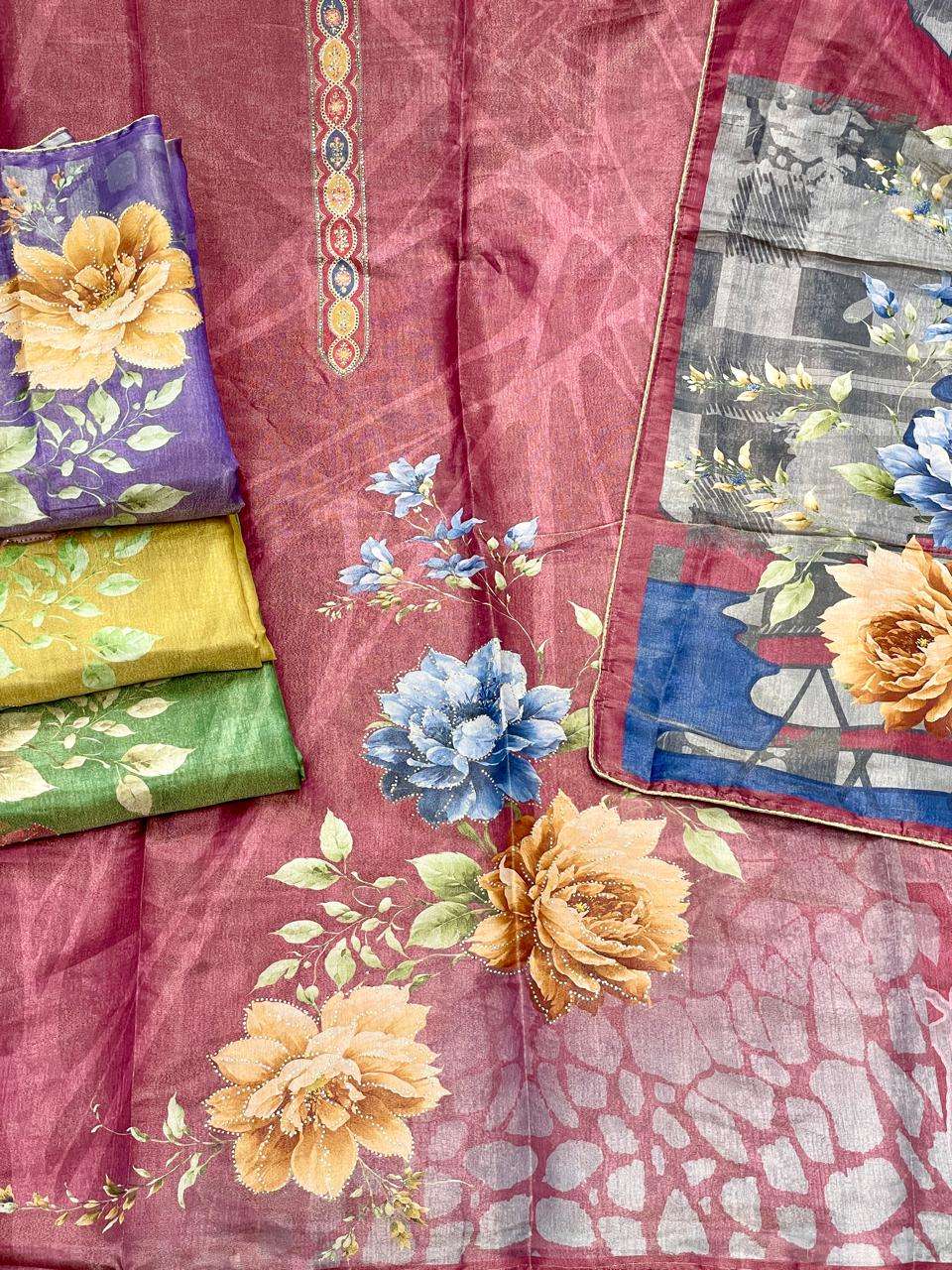 SIARA BOUTIQUE QUALITY VISCOSE FLOWER PRINTED DRESS MATERIAL...