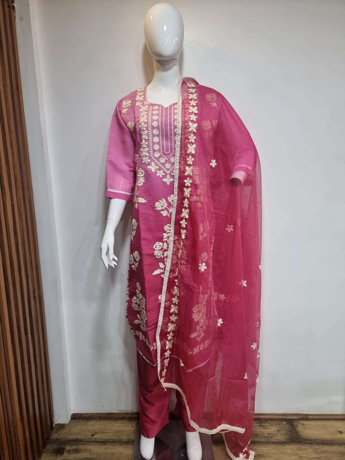 SIARA HOME FUNCTION CLOTHING LUCKNOWI SILK READYMADE SUIT WE...