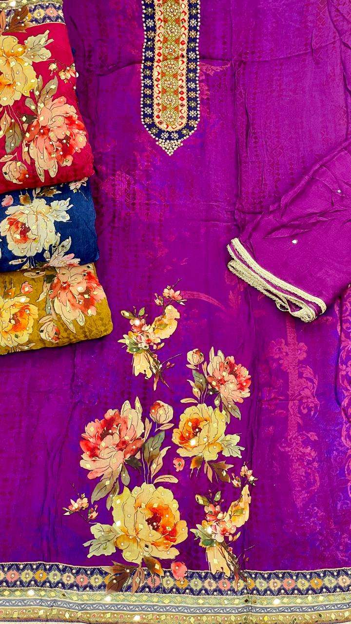 SIARA LAILA PURE ORGANZA DIGITAL MULTICOLOR MATERIAL SUIT LA...