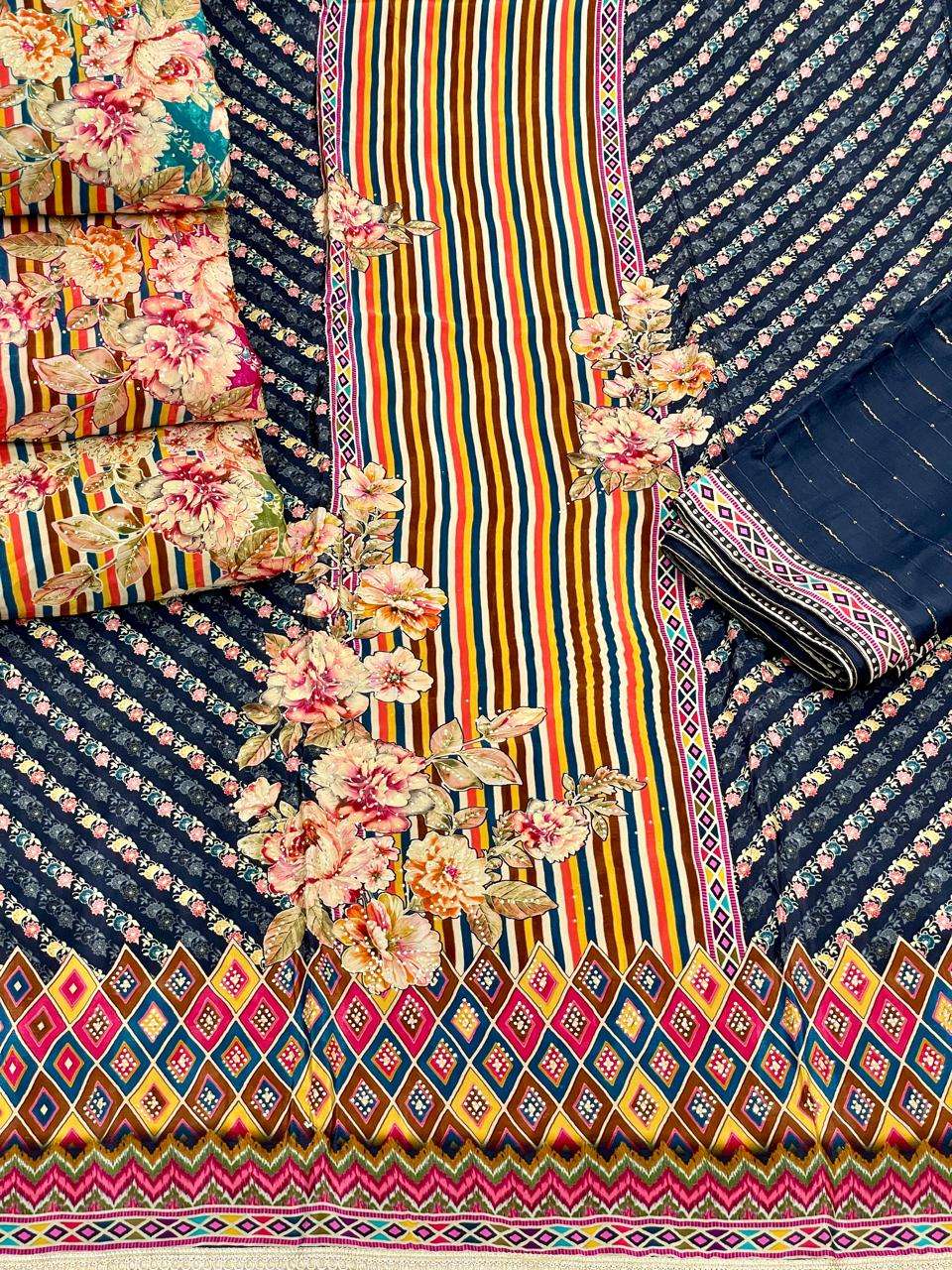 SIARA RAS MALAI VISCOSE CRAPE DRESS MATERIAL LADIES COLLECTI...
