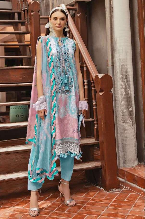 TAJ CREATIONS 608 PAKISTANI SUIT PATTERN COTTON PRINT SUIT M...