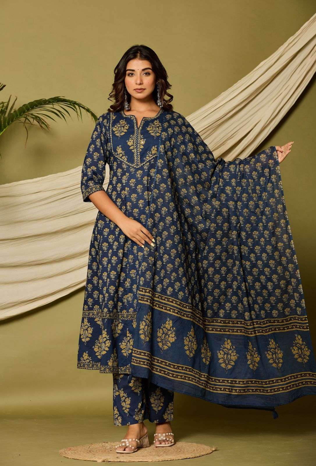 TREND COTTON PRINTED KURTI PALAZZO SUIT FOR LADIES EXPORT KA...