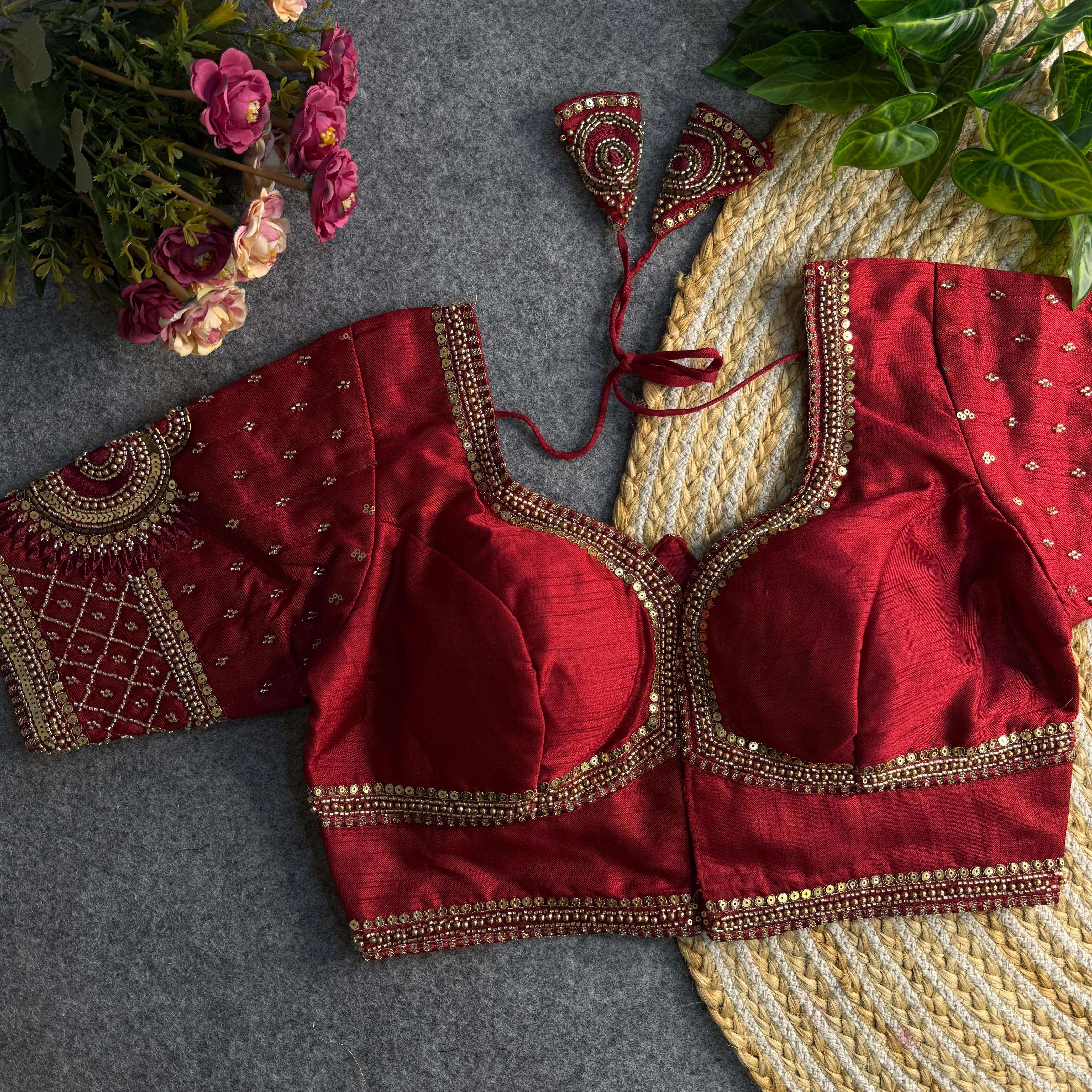 Wedding special Silk fabric beautiful work Stich blouse best...