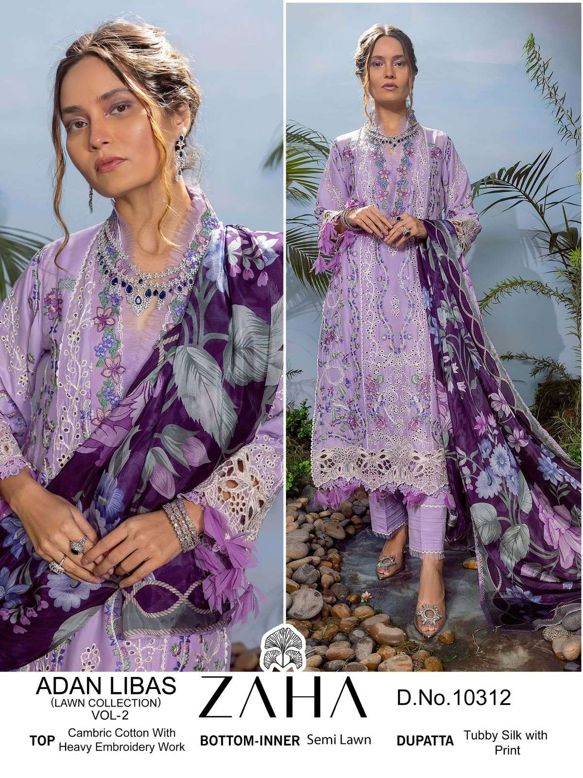 ZAHA ADAN LIBAS VOL 2 10312 10313 PAKISTANI OUTFIT FOR INDIA...