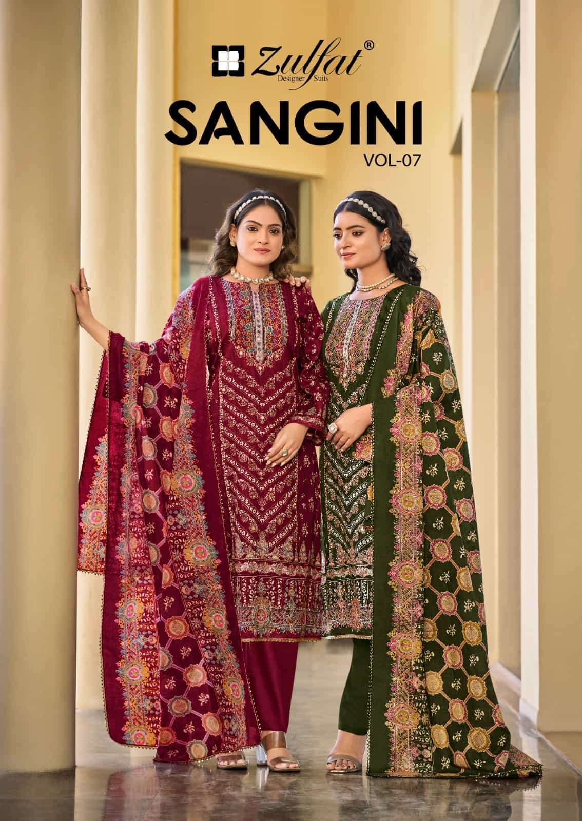 ZULFAT SANGINI VOL 7 EXCLUSIVE PURE JAM COTTON MATERIAL SUIT...