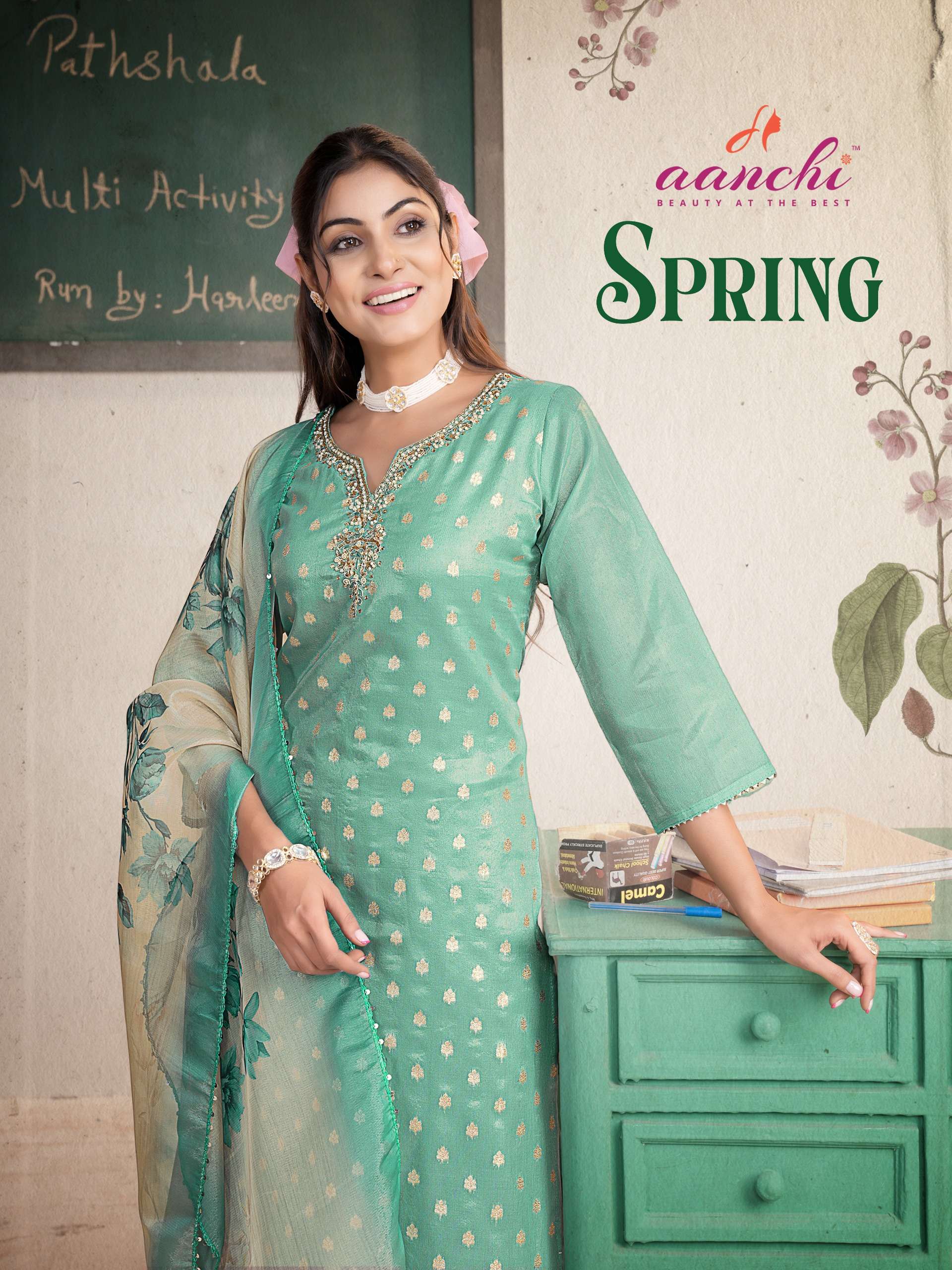 AANCHI SPRING STRAIGHT CONCEPT DESIGNER SUIT FOR WOMEN FESTI...