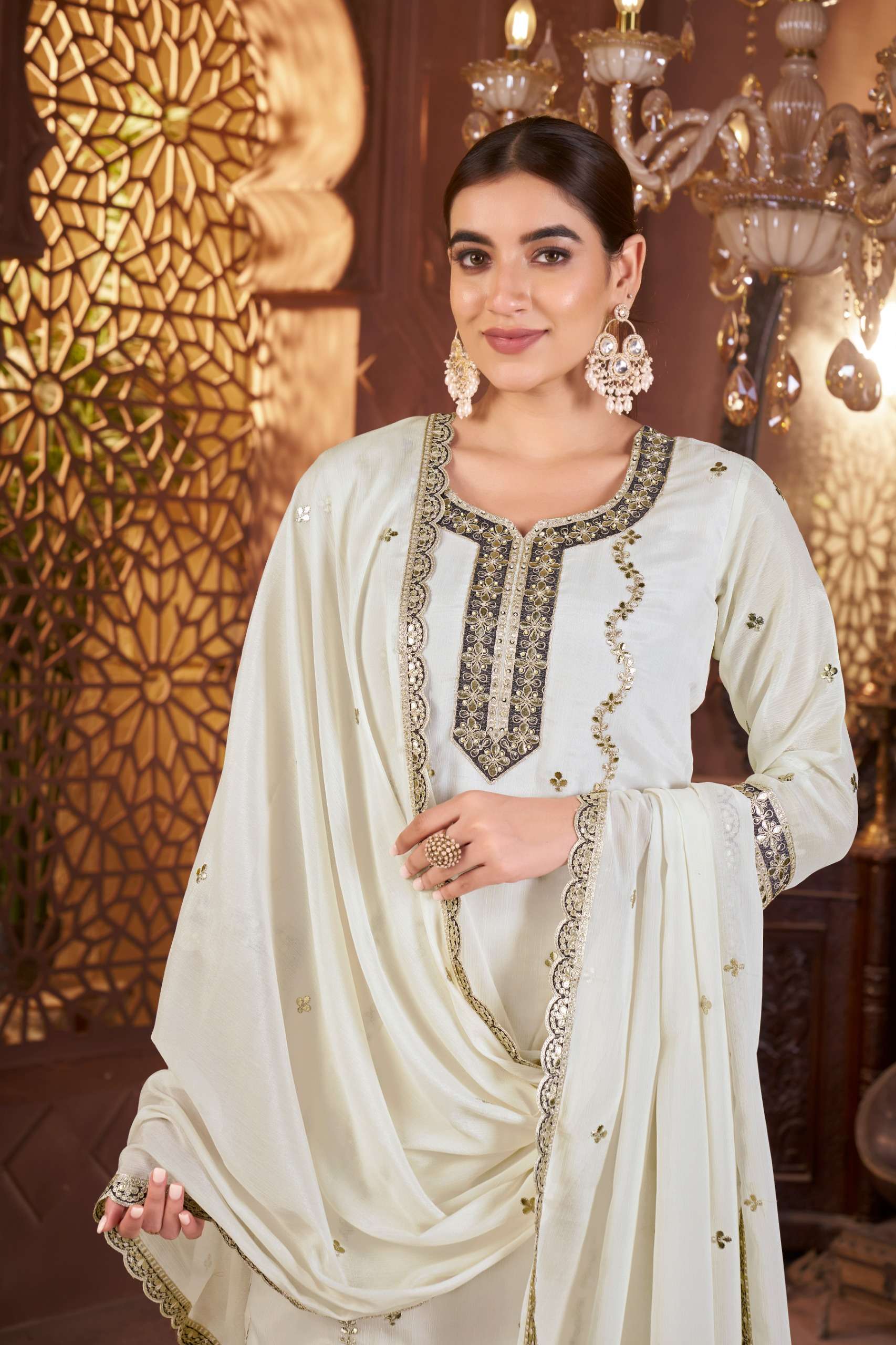 AFSANA DN 4023 WEDDING AND FESTIVAL DRESS CHINON EMBROIDERY ...