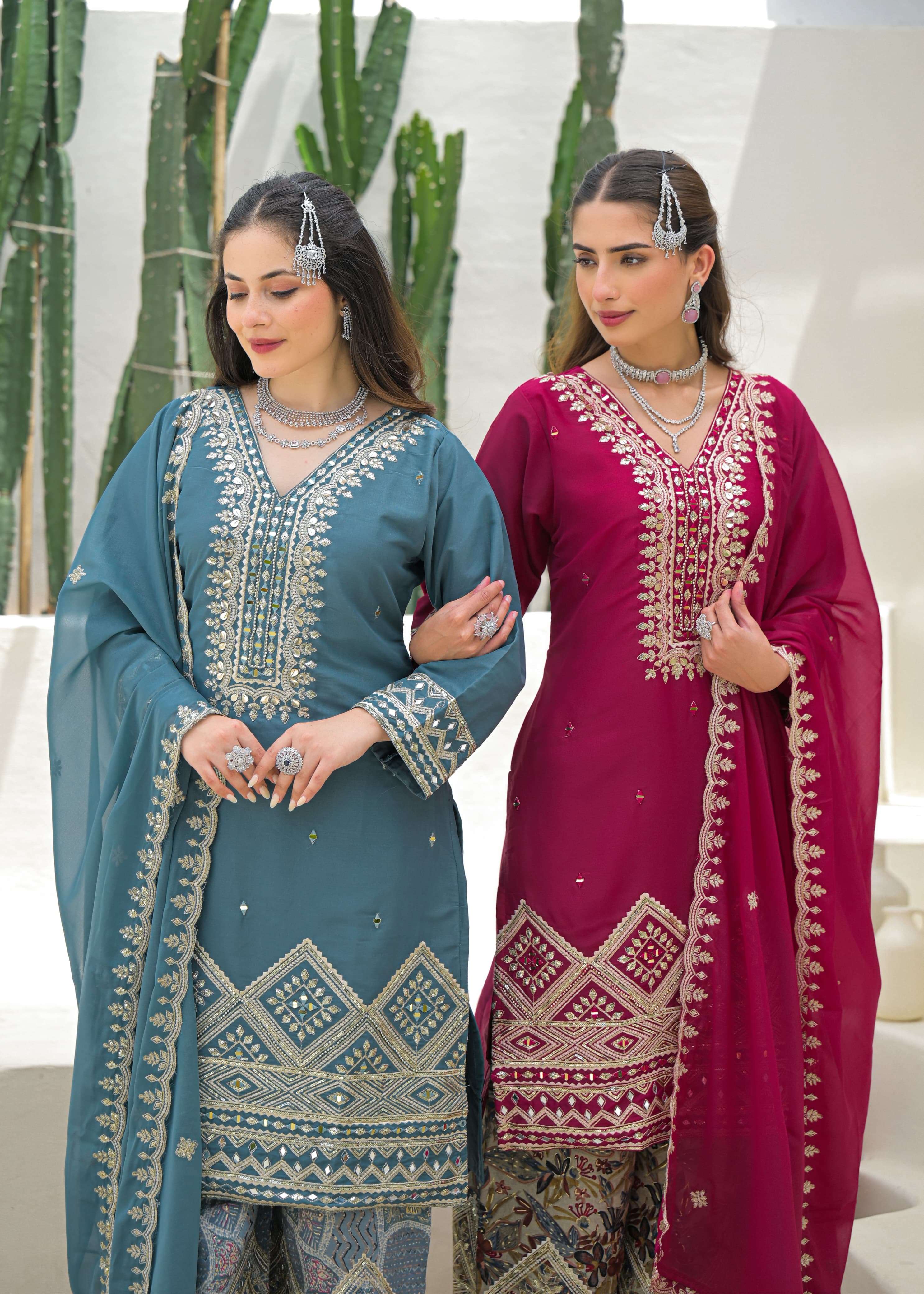 AFSANA ELIANA INDIAN SHADI OUTFIT SILK HANDWORK HEAVY WORK S...