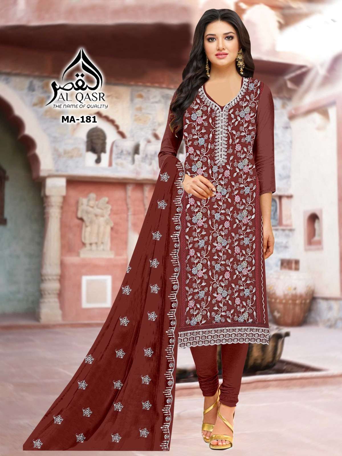 AL QASR MA 181 WEDDING OUTFIT WOMEN HEAVY EMBROIDERY WORK SU...
