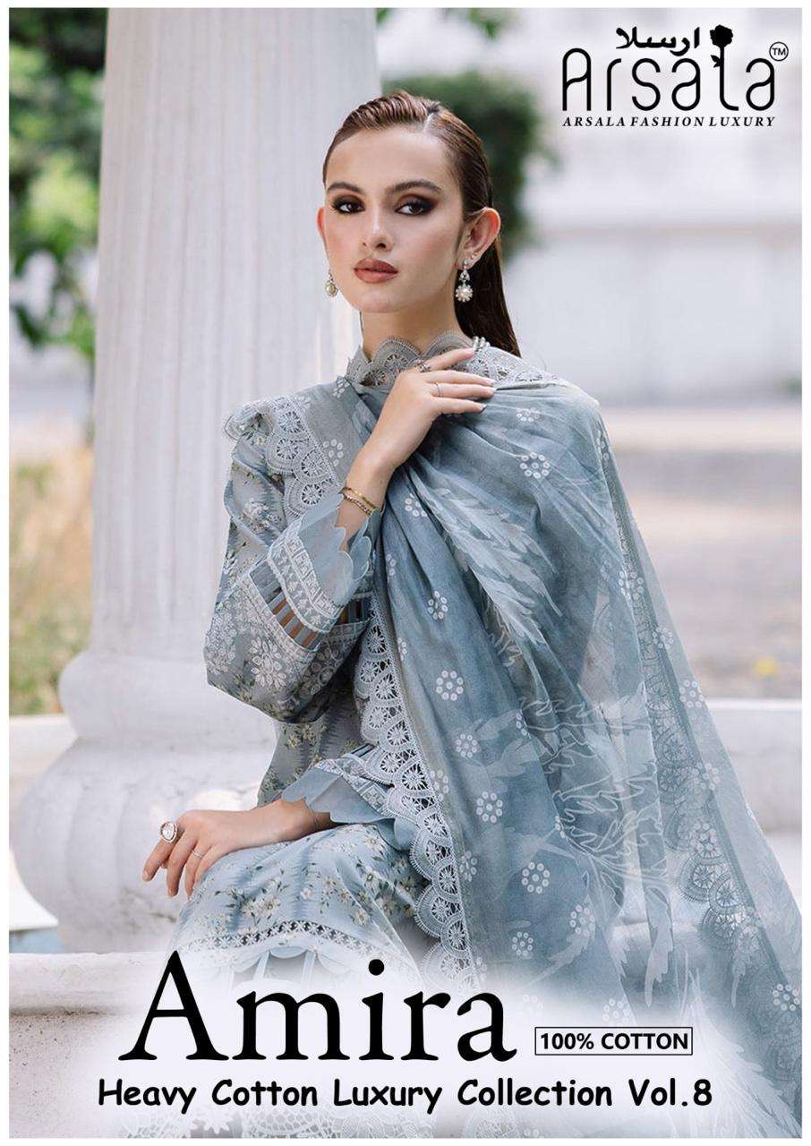 ARSALA AMIRA VOL 8 PAKISTANI COPY LAWN COTTON INDIAN PAKISTA...