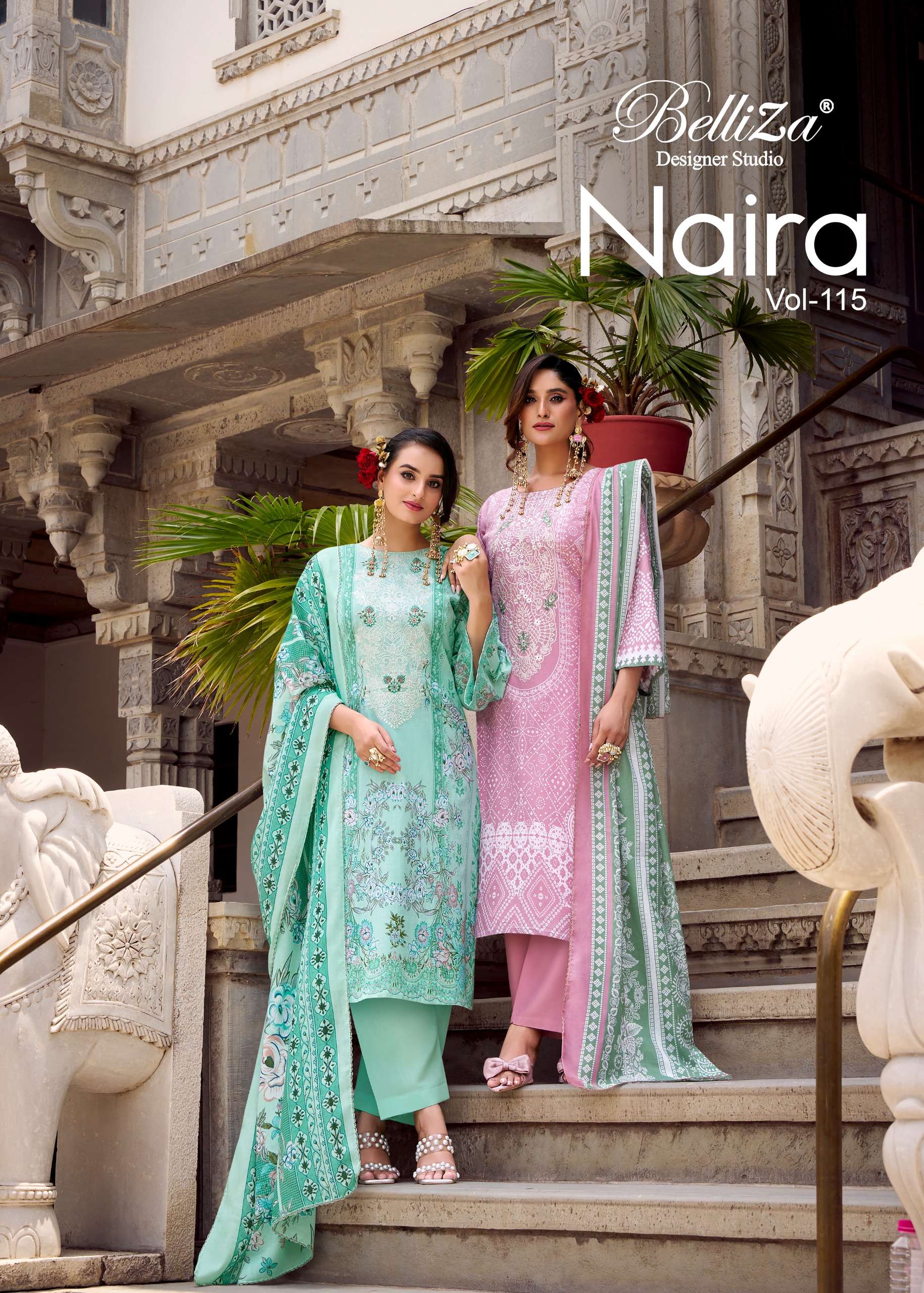 BELLIZA DESIGNER STUDIO NAIRA VOL 115 PAKISTANI STYLE COTTON...