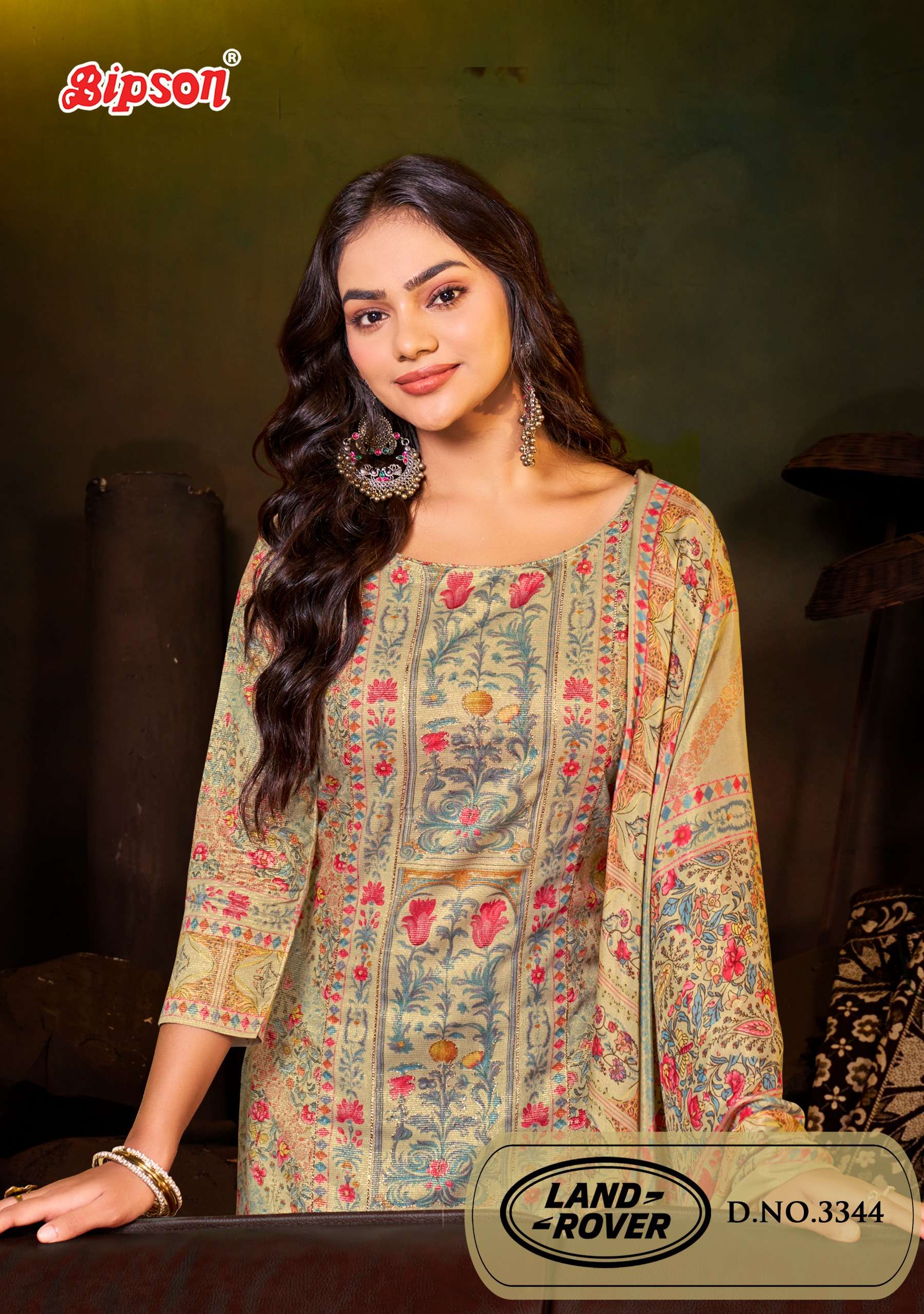BIPSON PRINTS LAND ROVER 3344 VISCOSE SIMMER LADIES MATERIAL...