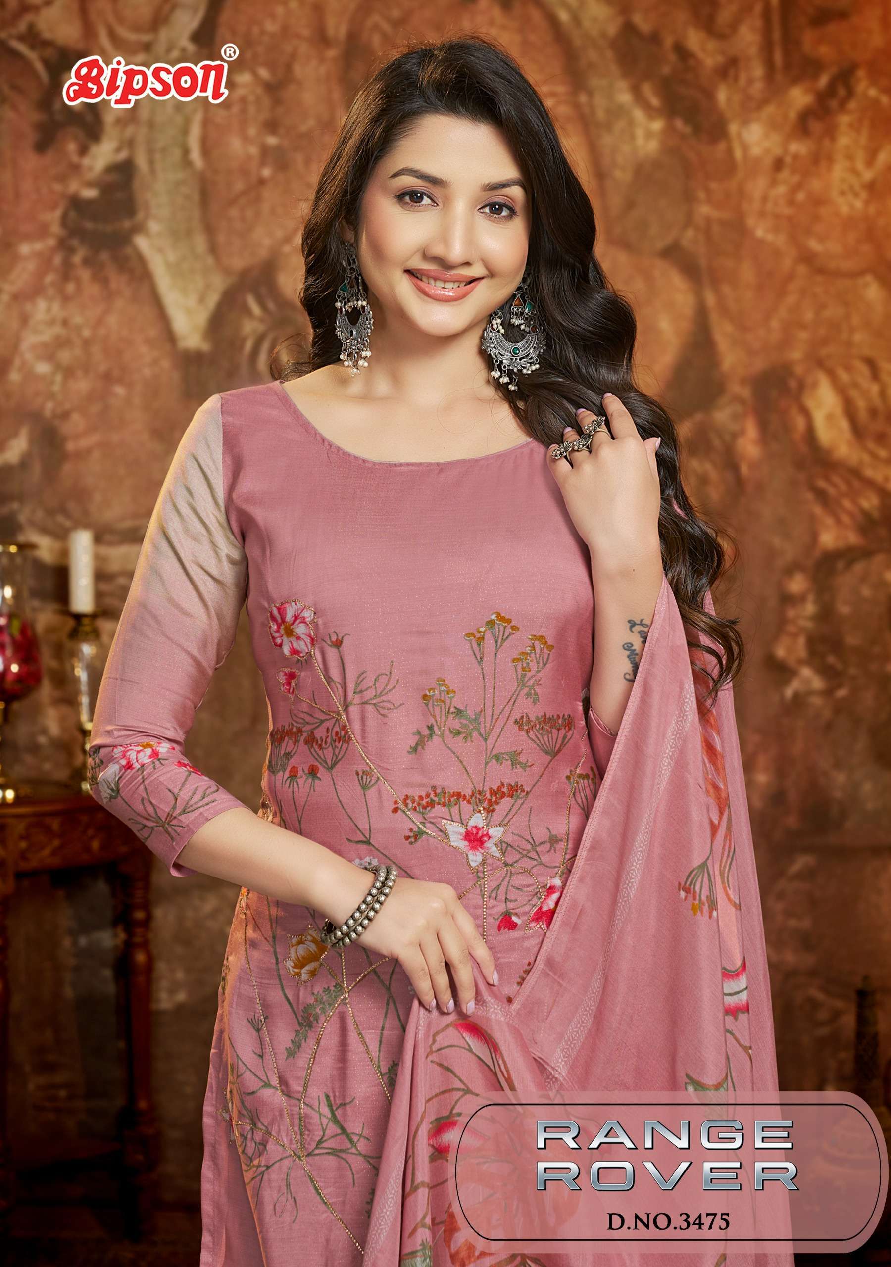 BIPSON RANGE ROVER 3475 FESTIVAL WEAR MUSLIN DESINGER SALWAR...