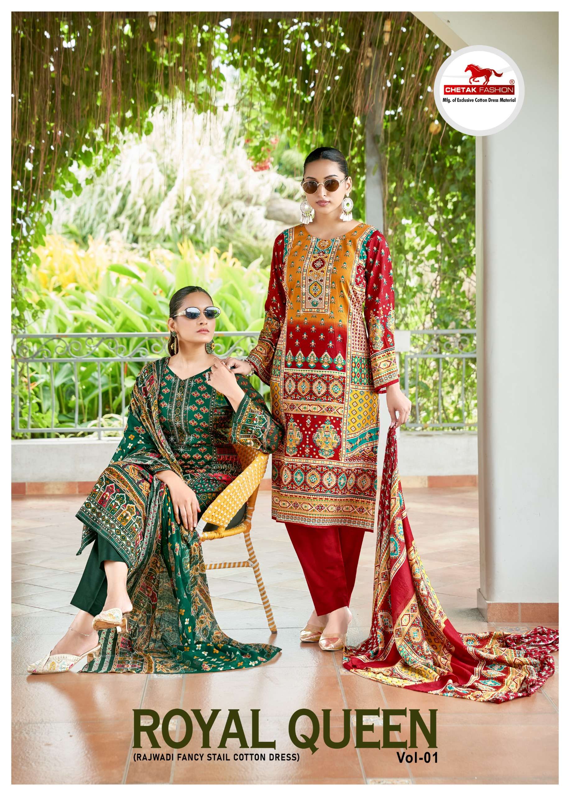 CHETAK FASHION ROYAL QUEEN VOL 1 COTTON PRINT SWAROSHKY WORK...