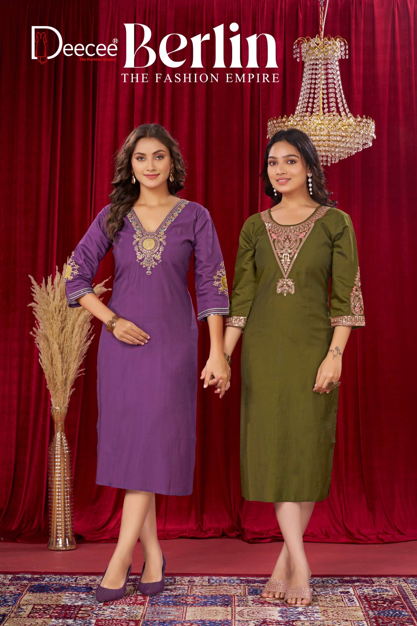 DEECEE BERLIN SIMILAR LOOK LONG NECK DESIGNER KURTI FOR GIRL...