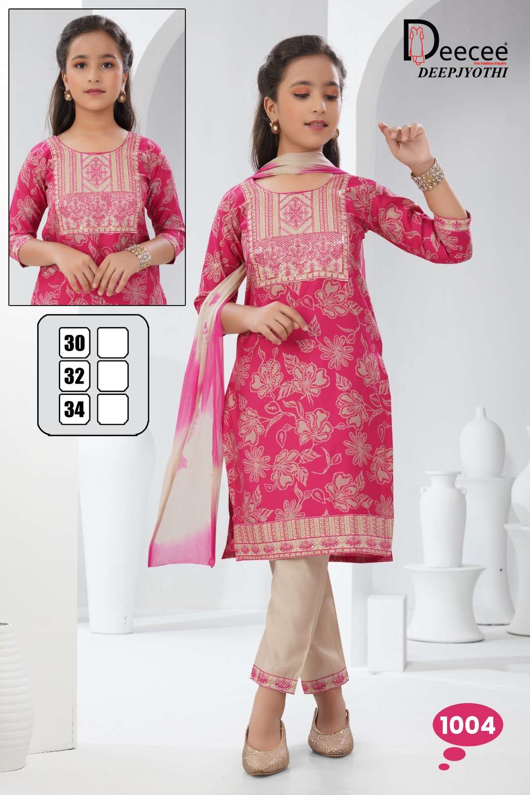 DEECEE DEEPJYOTHI STRAIGHT DESIGNER KURTI SUIT FOR KIDS WEAR...