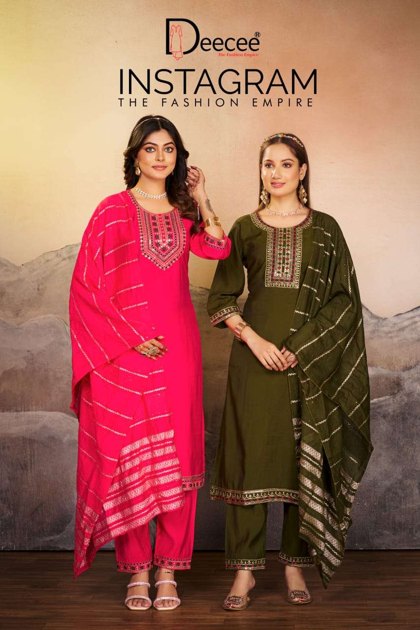DEECEE INSTAGRAM SILK SEQUENCE WORK SALWAR SUIT FOR DAILY CO...