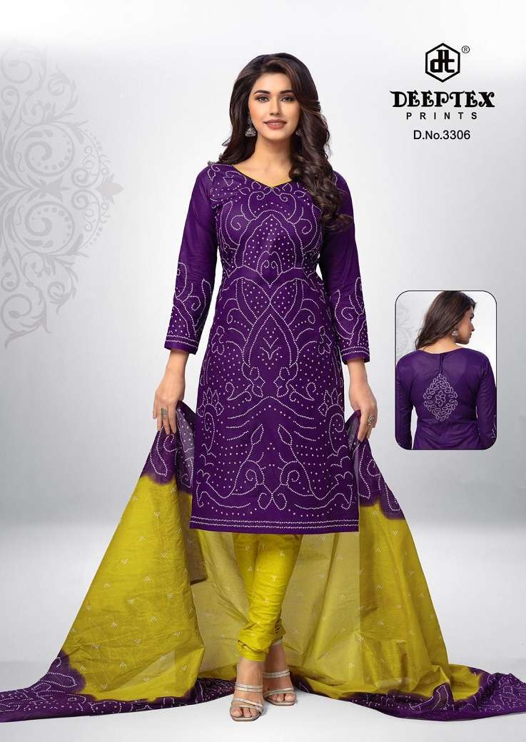 DEEPTEX CLASSIC CHUNRI VOL 3 COTTON PRINTED SALWAR KAMEEZ SU...