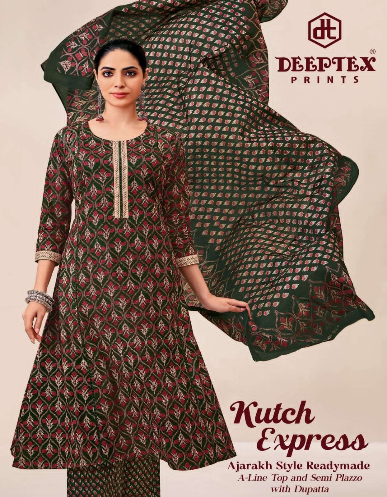 DEEPTEX KUTCH EXPRESS VOL 1 COTTON DESIGN A LINE KURTI PANT ...