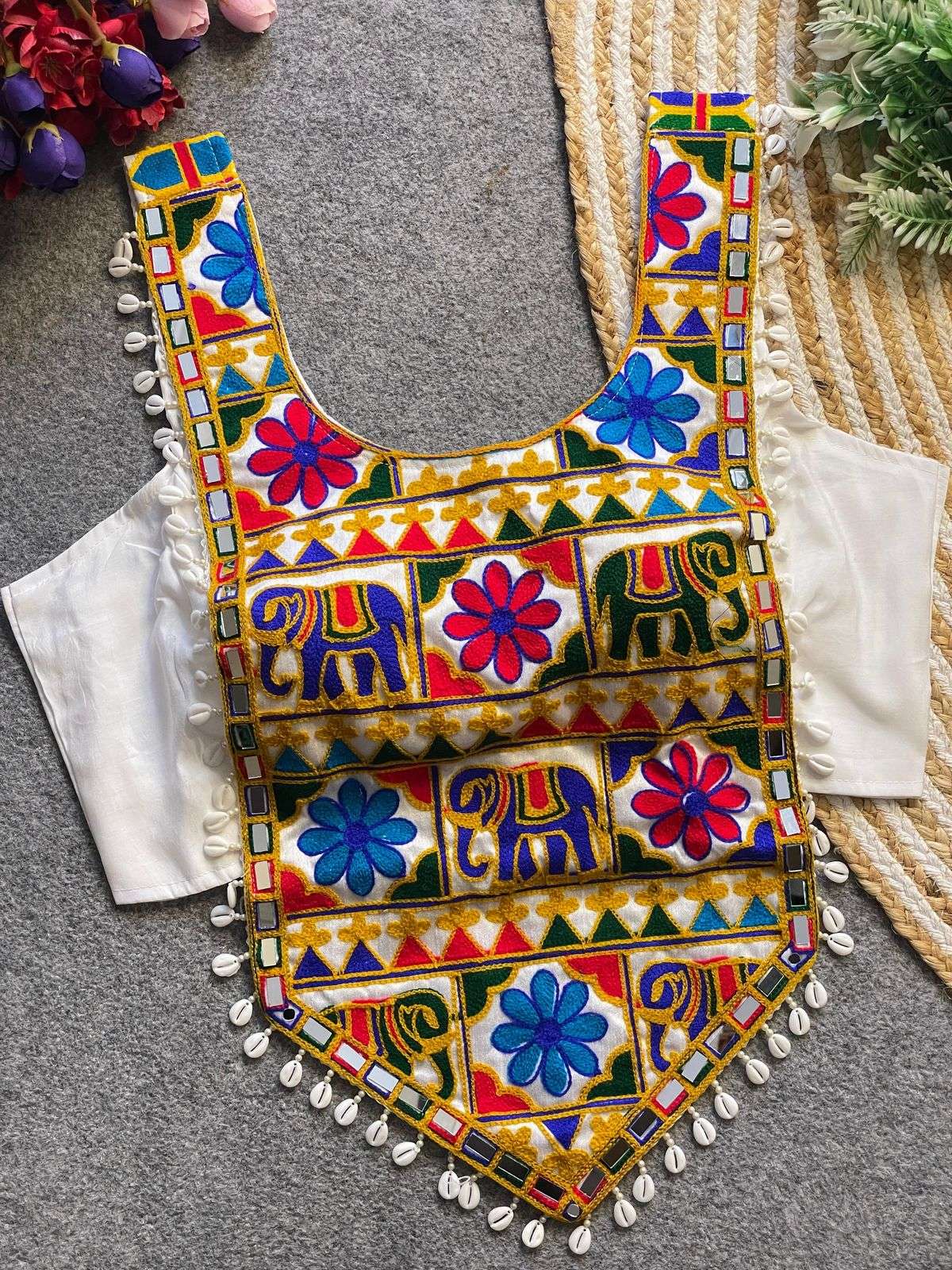 Gamthi work Cotton fabric fancy Navratri special stich blous...