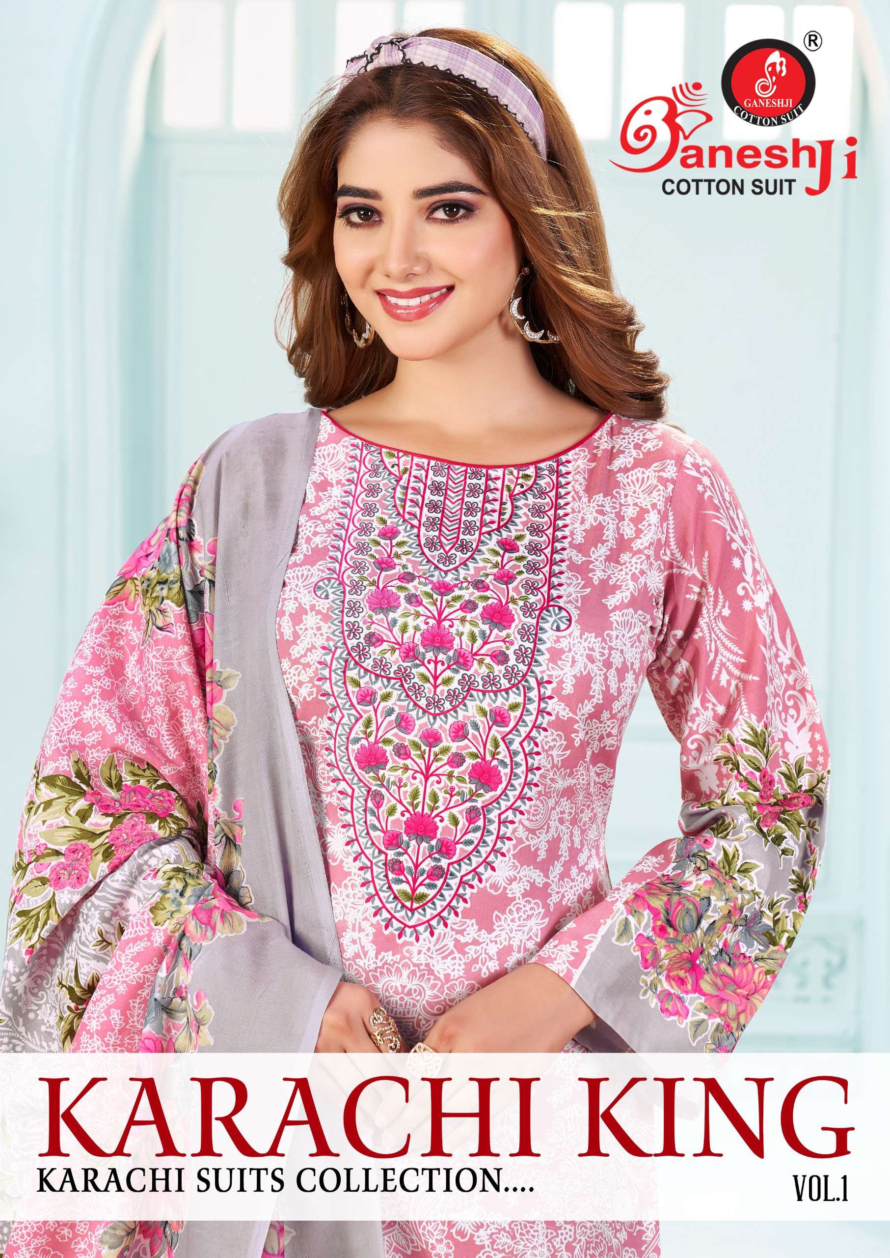 GANESHJI KARACHI KING VOL 1 HIT DESIGN COTTON DRESS INDIAN P...