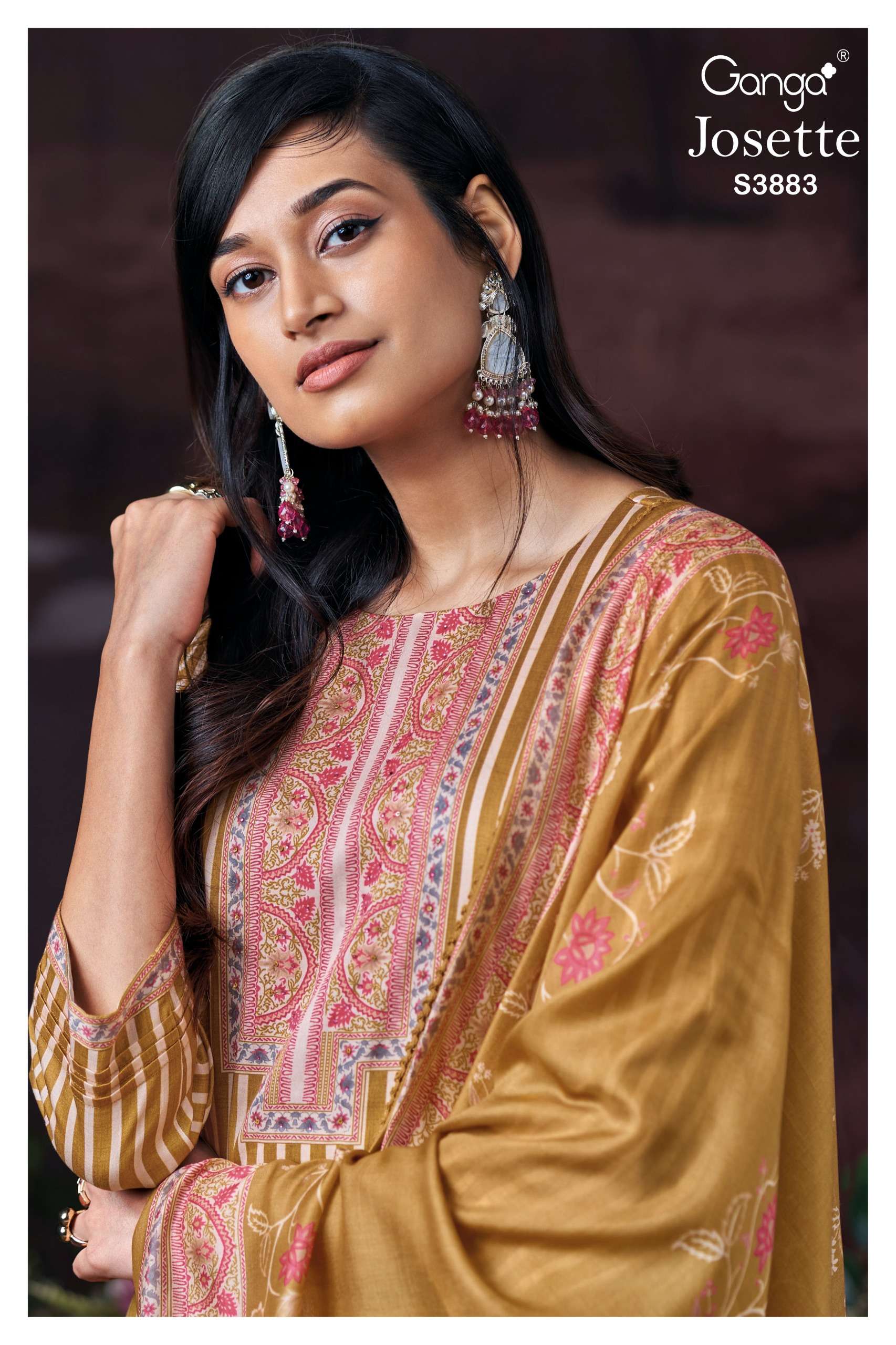 GANGA JOSETTE 3883 COTTON SATIN PRINTED MATERIAL SALWAR SUIT...