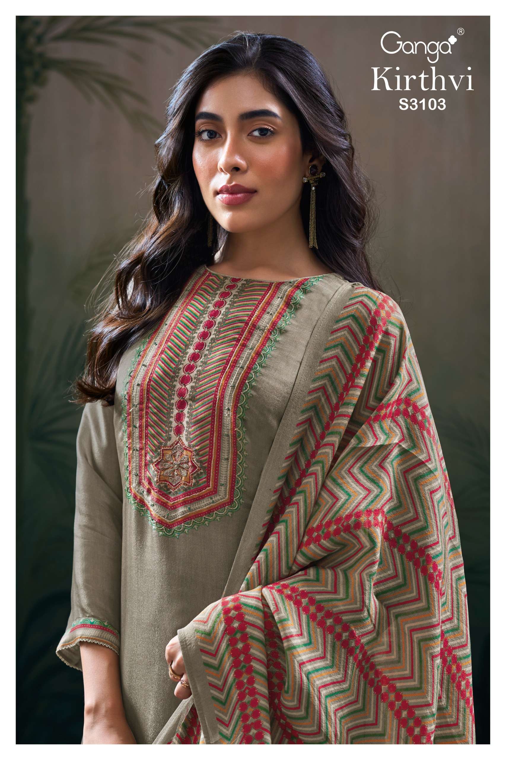 GANGA KIRTHVI 3103 FESTIVAL CLOTH BEMBERG SILK PRINTED MATER...