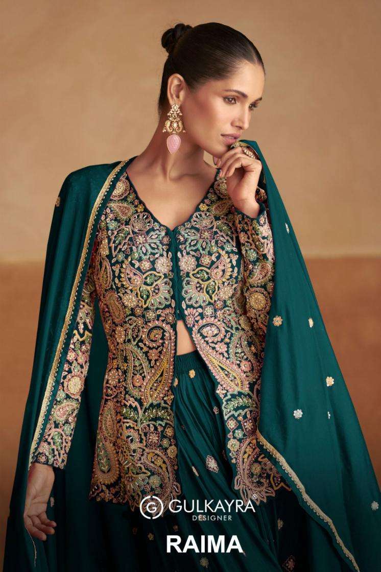gulkayra designer Raima Chinon silk readymade indowestern st...