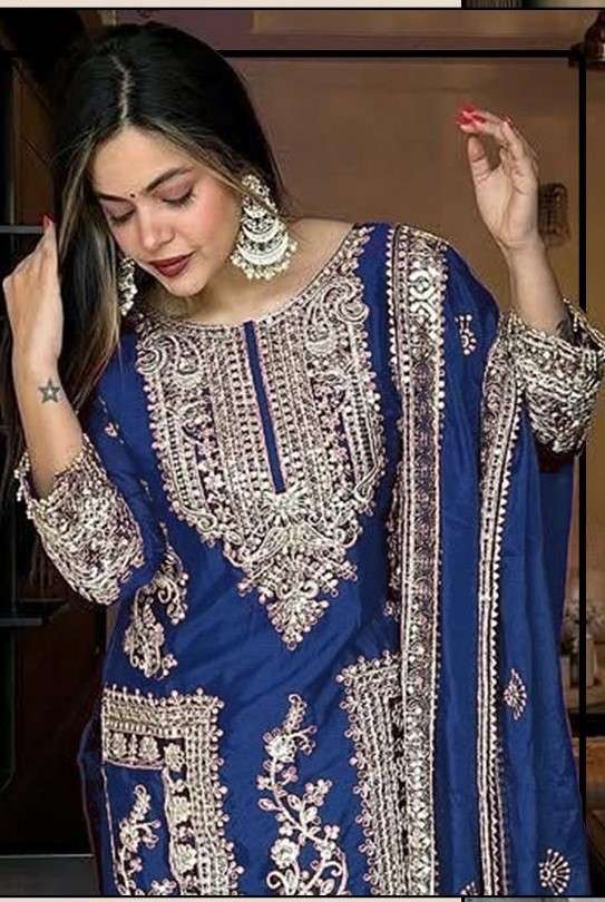 HOOR TEX HF 105 WEDDING OUTFIT FOR WOMEN HEAVY CHINON EMBROI...