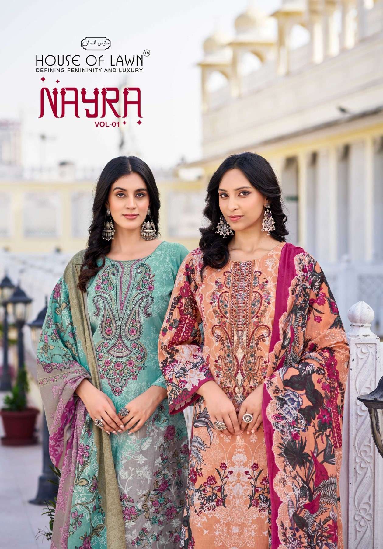 HOUSE OF LAWN NAYRA COTTON DIGITAL PRINTS EXCLUSIVE UNSTITCH...