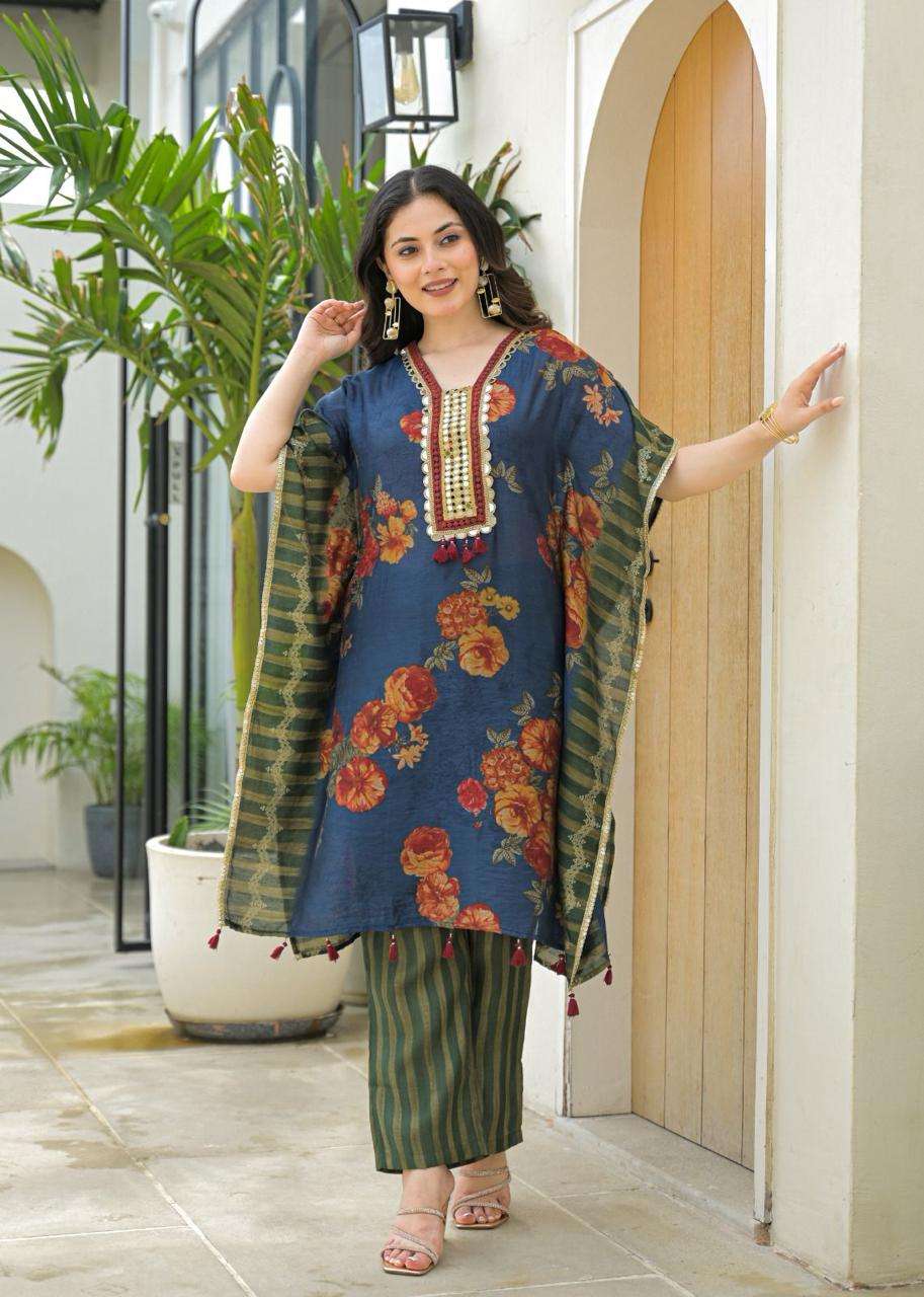 K 199 MODAL MUSLIN KAFTAN SUIT FOR PARTY WEAR WHOLESALE PRIC...