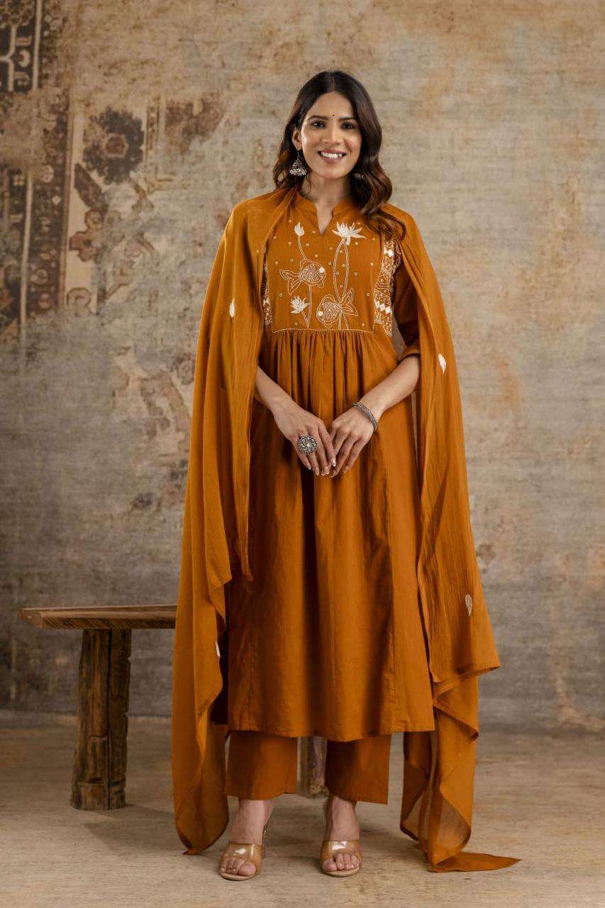 K 226 COTTON FABRIC ALIA CUT DESIGNER SUIT FOR WOMEN TREND C...