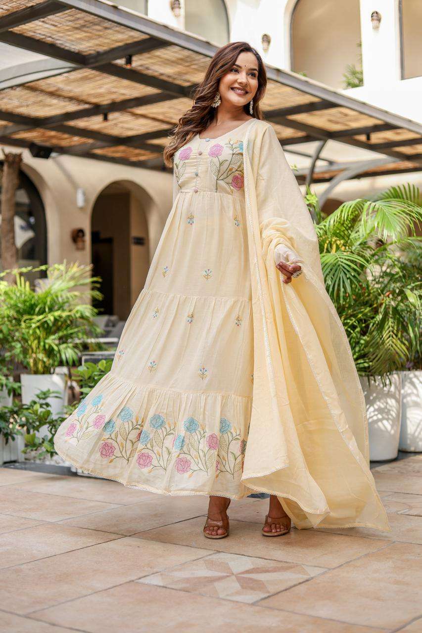 K 228 TRADITIONAL OFFICE WEAR WOMEN COTTON LONG KURTI SUIT C...