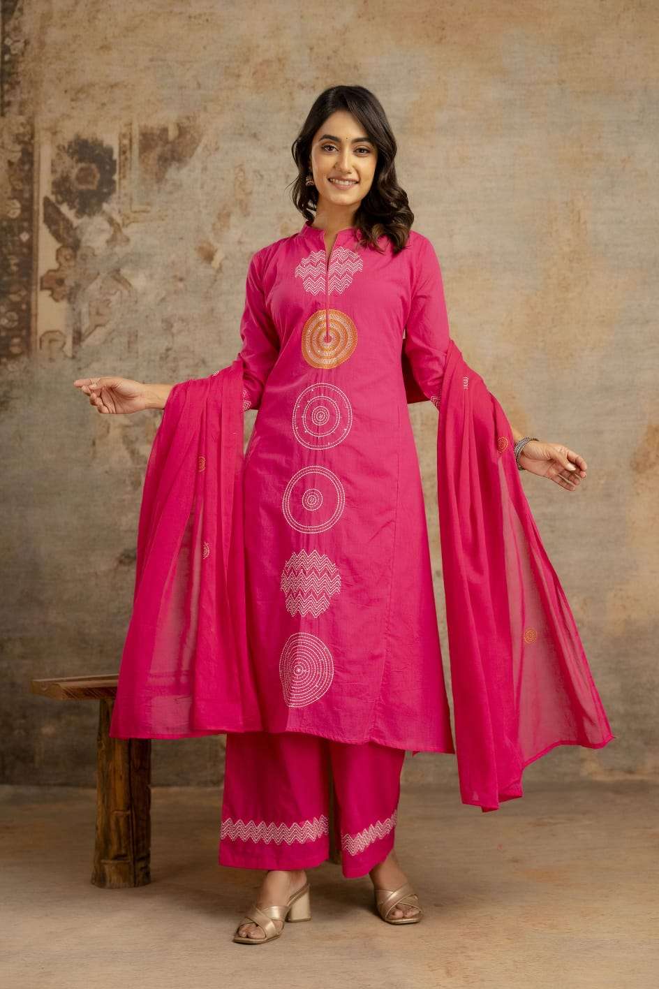 K 240 DIWALI CELEBRATION NEW STYLE COTTON KURTI PALAZZO SUIT...