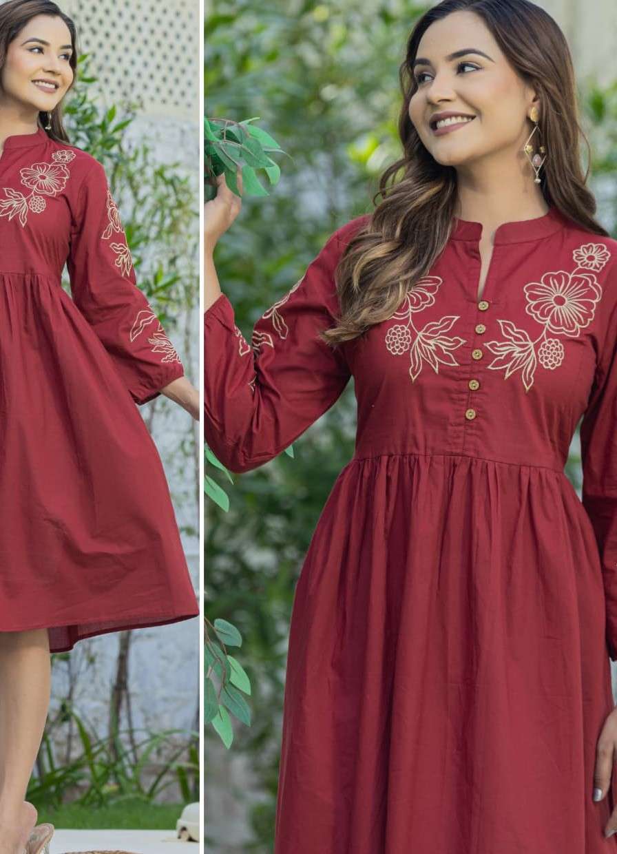 K 245 CLASSIC WEAR STYLISH ONE PIECE KURTI FOR GIRLS SUPPLIE...