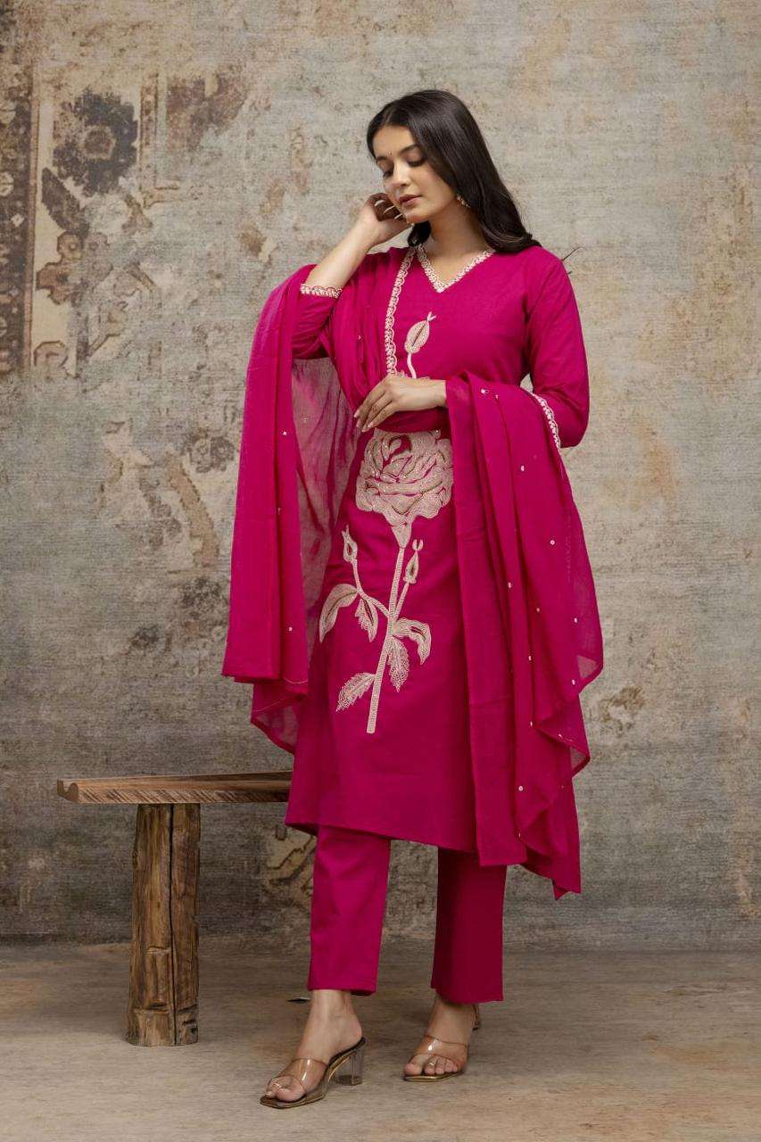 K 246 PREMIUM COTTON HEAVY EMBROIDERY WORK SUIT FOR PARTY WE...