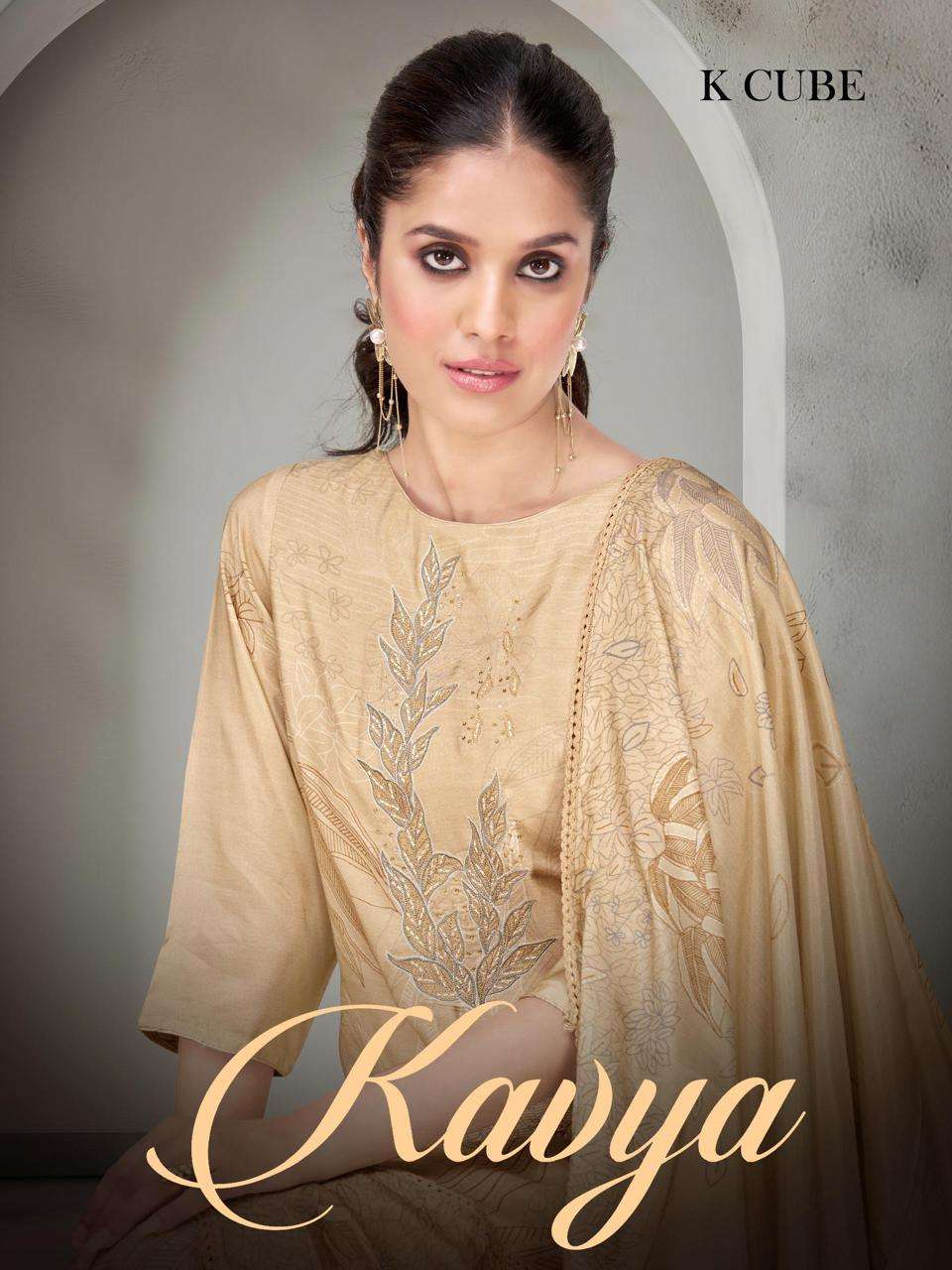 K CUBE KAVYA BRANDED SILK DESIGNER DRESS MATERIAL WOMEN SUPP...