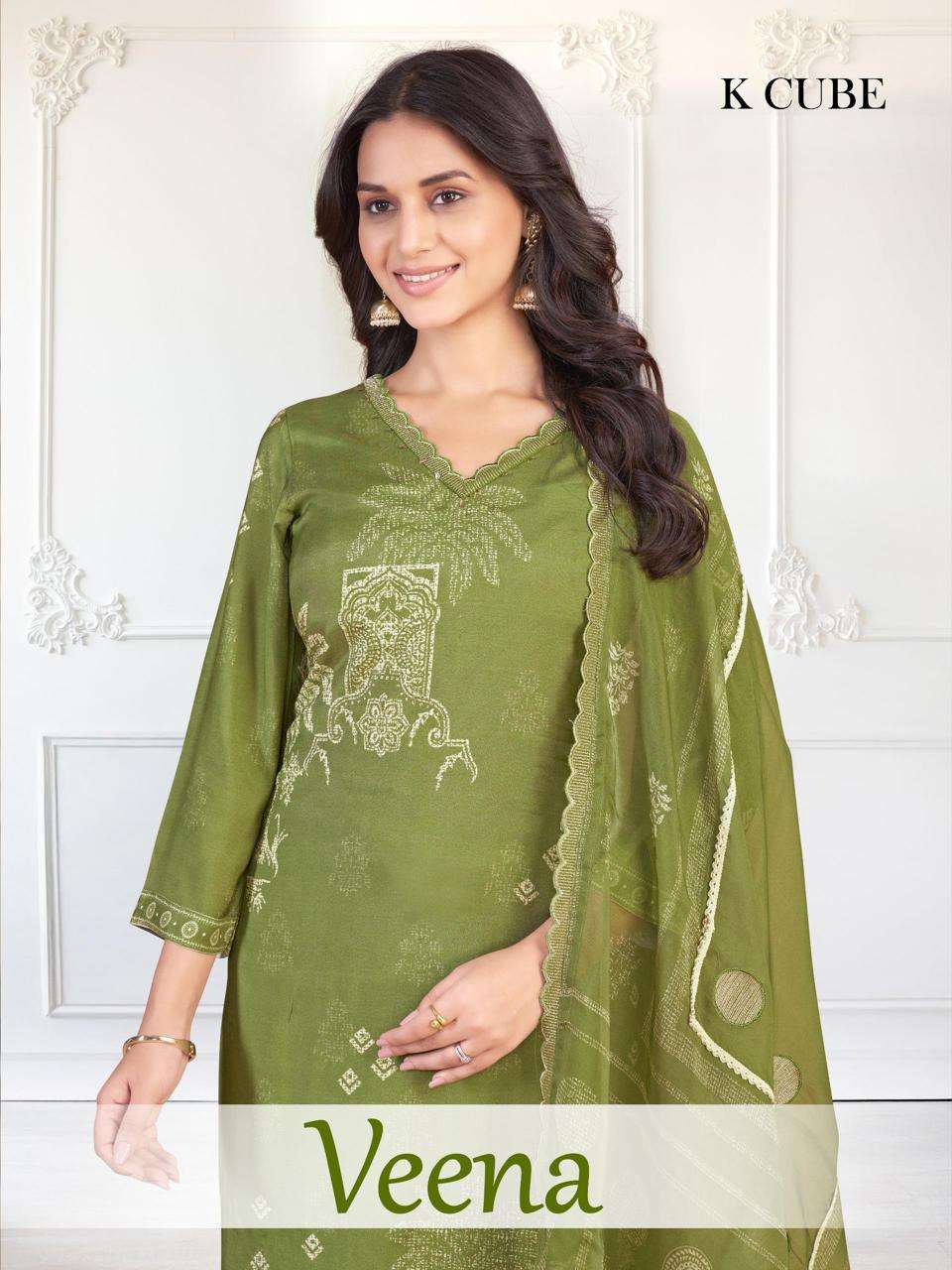 K CUBE VEENA DIGITAL PRINT EMBROIDERY WORK SUIT FOR WOMEN SU...