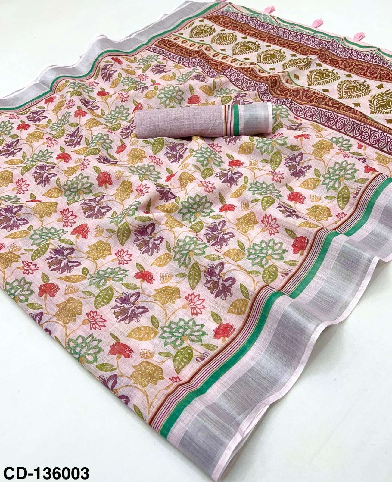 Kazari Series crispy Cotton printed fancy saree best collect...