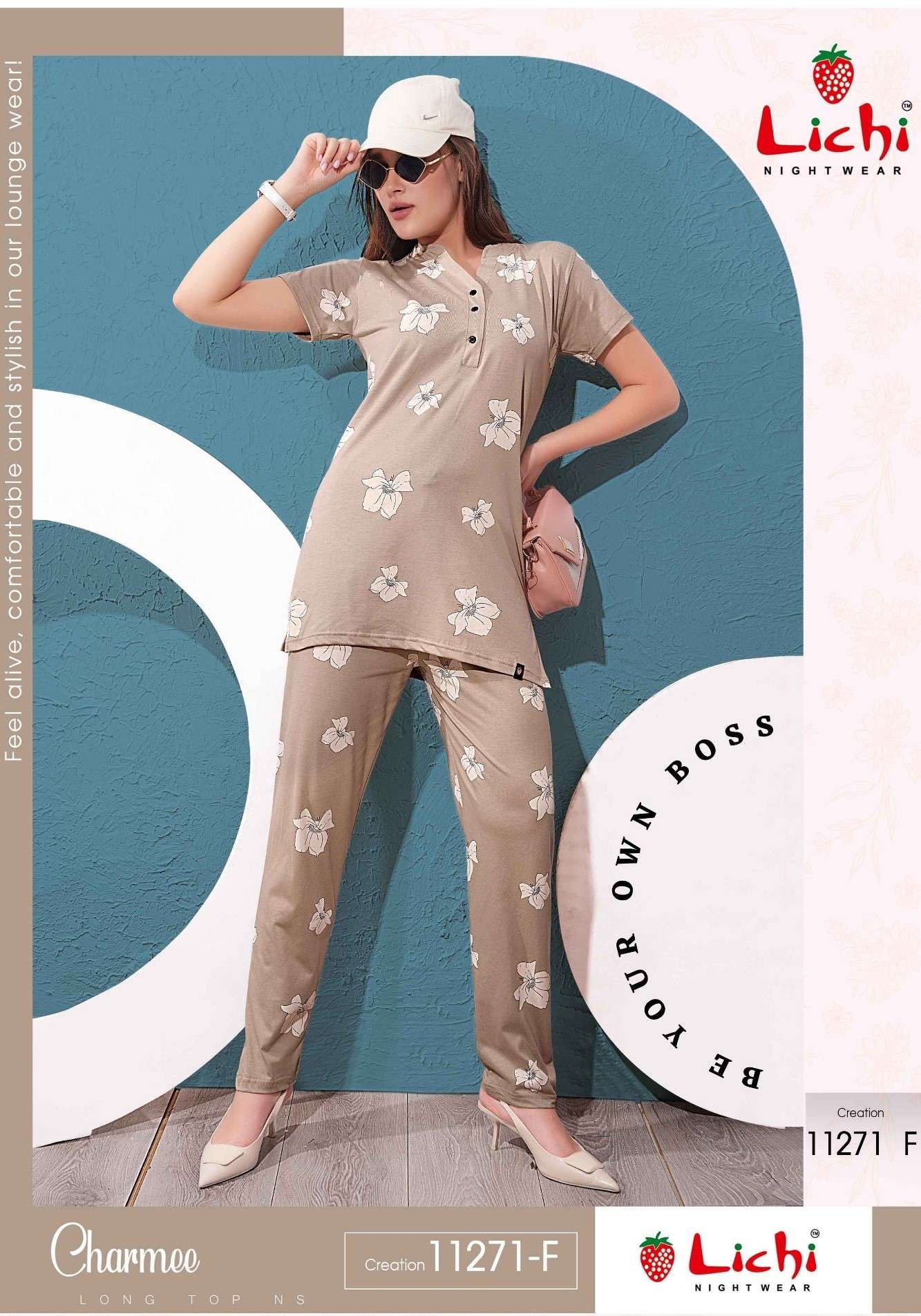 LICHI NIGHT WEAR 11271 WOMEN CUTE COTTON NIGHT SUIT FOR RESE...