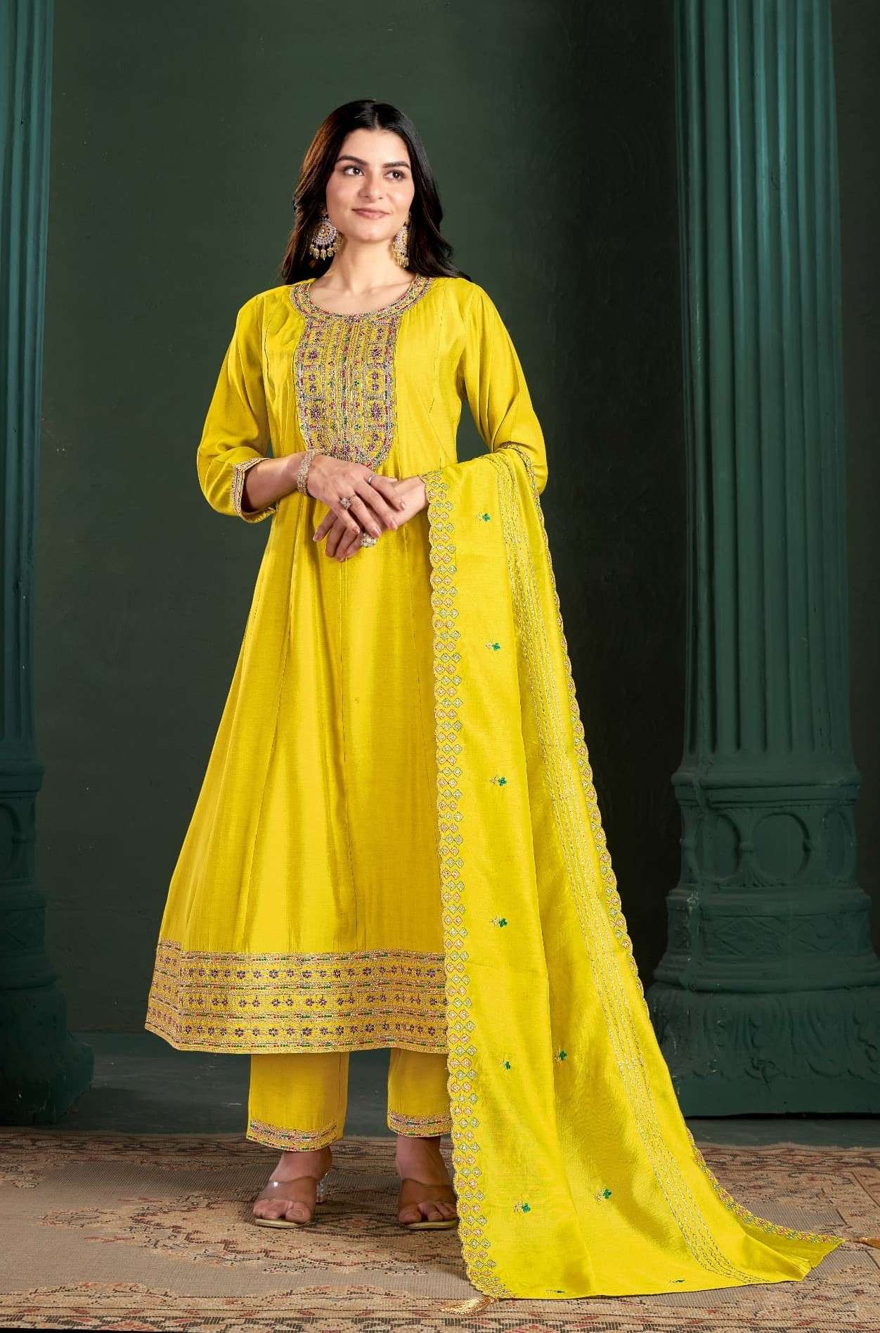 MANNAT TRADITIONAL EVENT EMBROIDERY ANARKALI STYLE SUIT FOR ...
