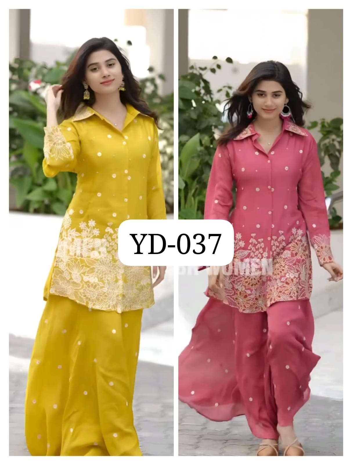 MARYAM YD 037 CHINON SILK EMBROIDERY WORK CORD SET FOR WOMEN...