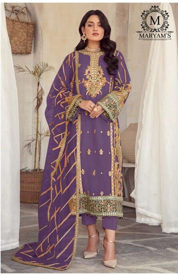 MARYAMS 167 ORGANZA EMBROIDERY WORK PAKISTANI SUIT FESTIVAL ...