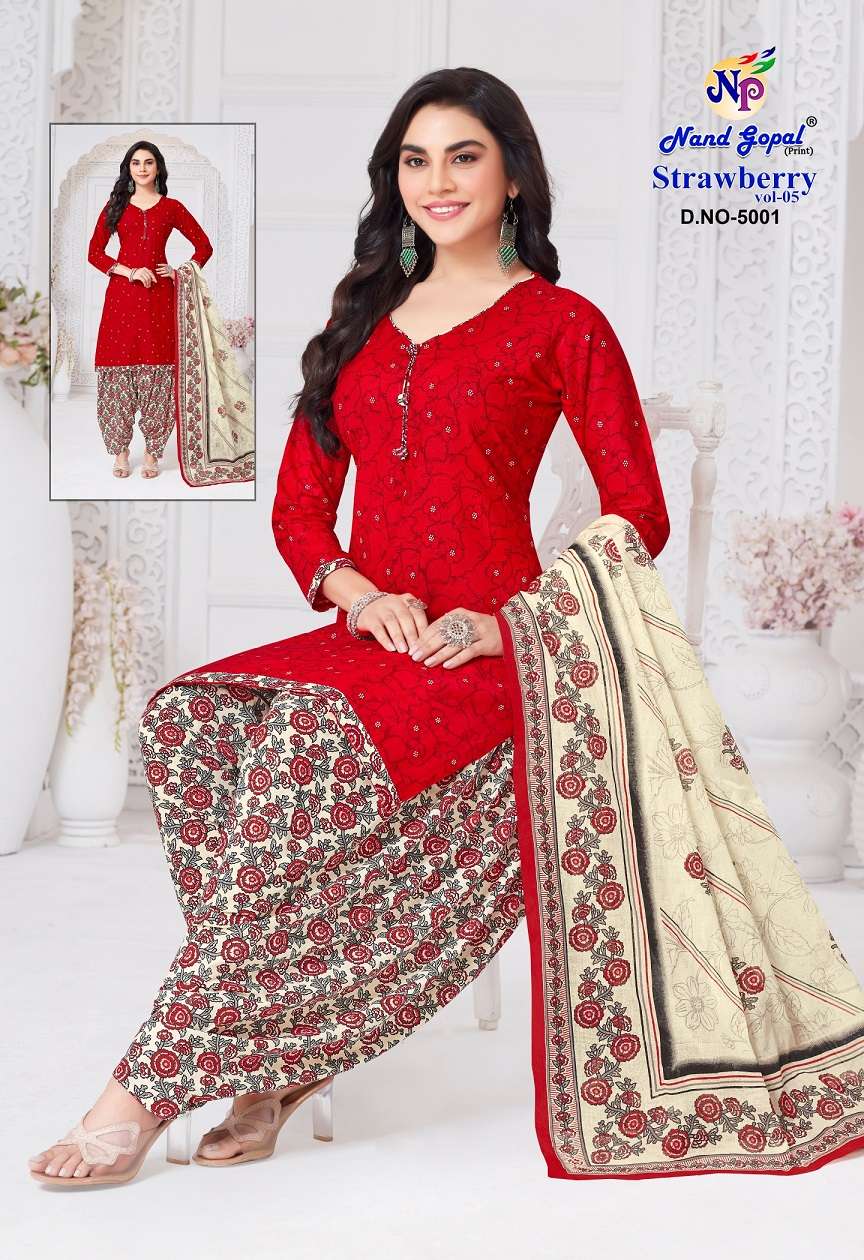 NG STRAWBERRY VOL 5 INDIAN DESI STYLE COTTON DESIGNER SALWAR...