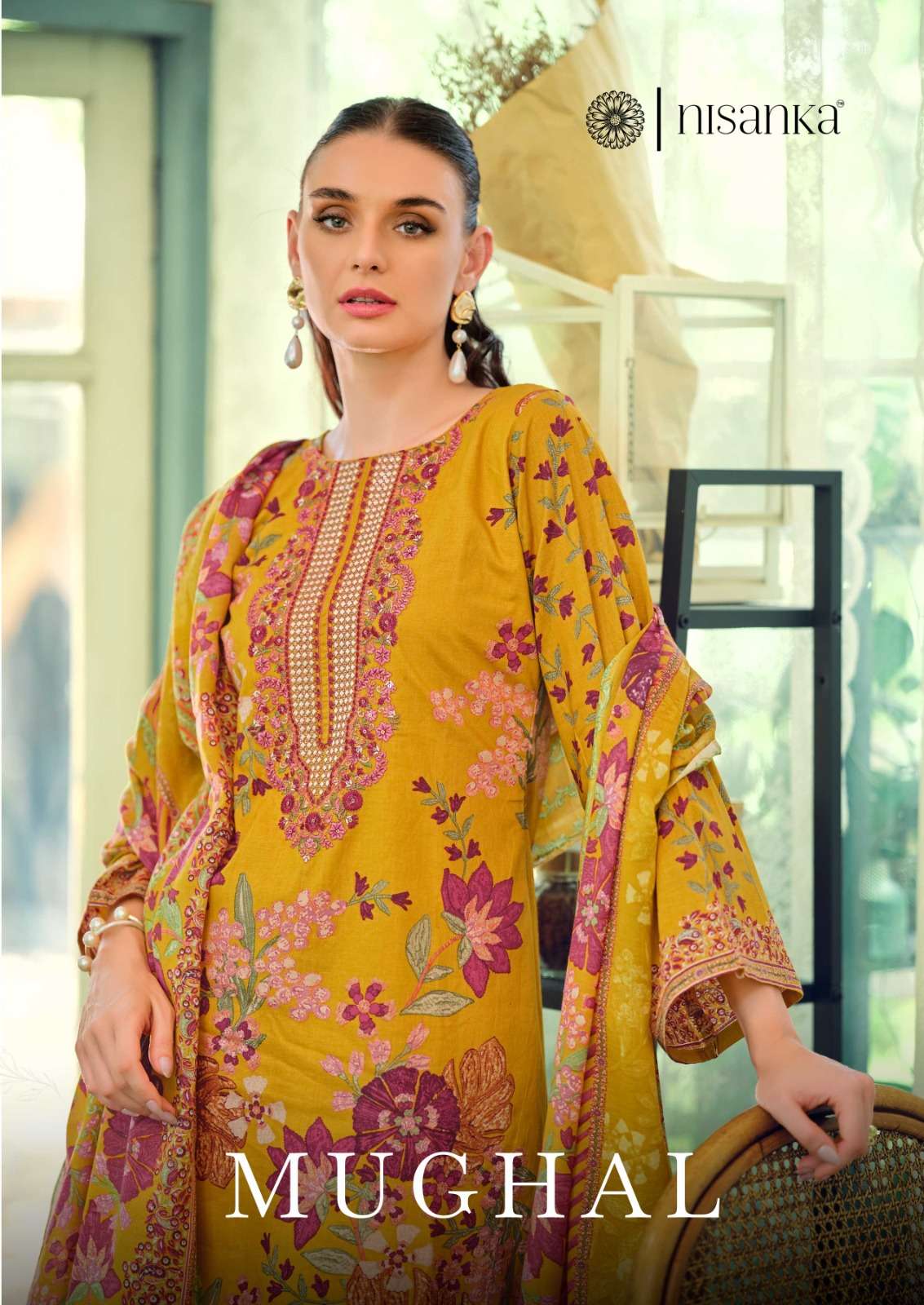 NISANKA MUGHAL LAWN COTTON EXCLUSIVE SUIT FOR WOMEN SURAT RE...