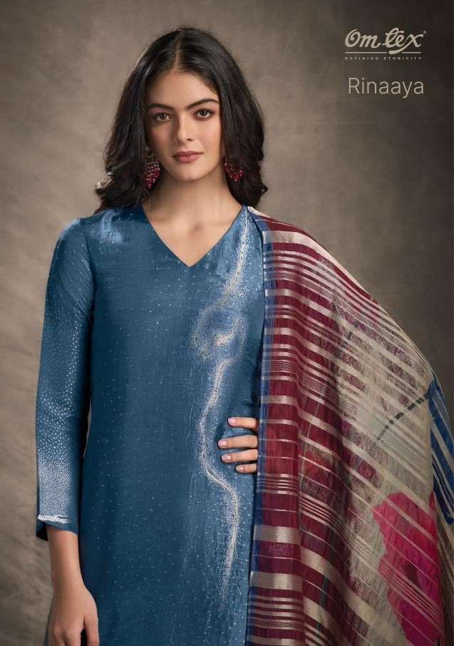 OM TEX RINAAYA RUBINA SILK JACQUARD HANDWORK SUIT RESELLER S...