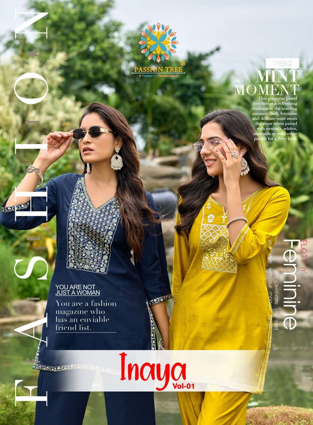PASSION TREE INAYAT VOL 1 STRAIGHT TOP WITH PANT PALAZZO COR...